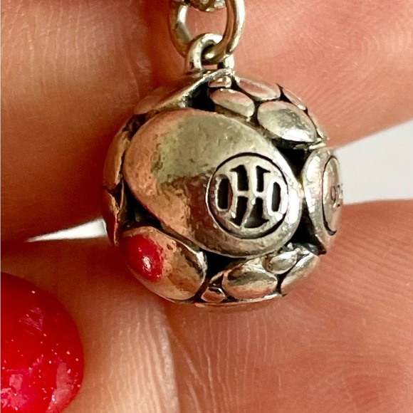 John Hardy Sterling Silver White Kali Pebble  Ball Charm Bracelet - Picture 3 of 6